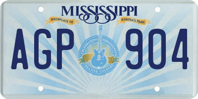 MS license plate AGP904