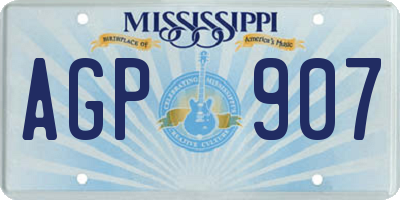 MS license plate AGP907