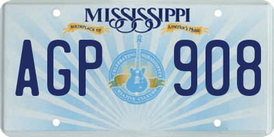 MS license plate AGP908
