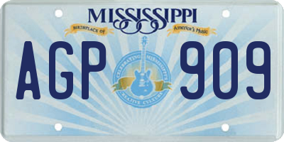 MS license plate AGP909