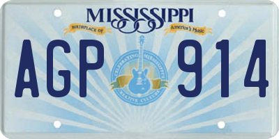 MS license plate AGP914