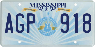 MS license plate AGP918