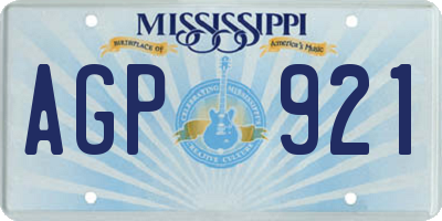 MS license plate AGP921