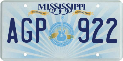 MS license plate AGP922