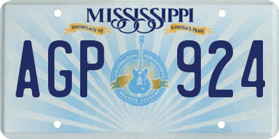 MS license plate AGP924