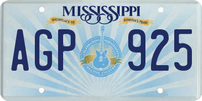 MS license plate AGP925