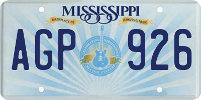 MS license plate AGP926