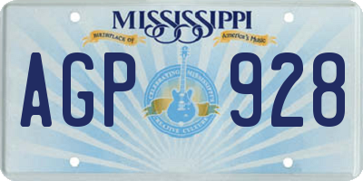 MS license plate AGP928