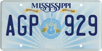 MS license plate AGP929