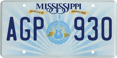 MS license plate AGP930