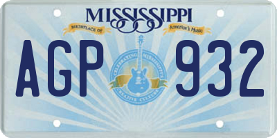 MS license plate AGP932