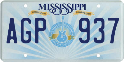MS license plate AGP937