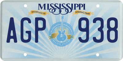 MS license plate AGP938