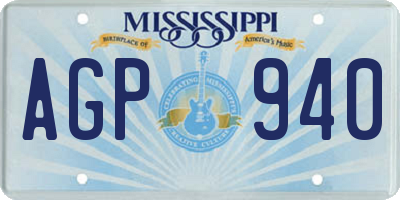MS license plate AGP940