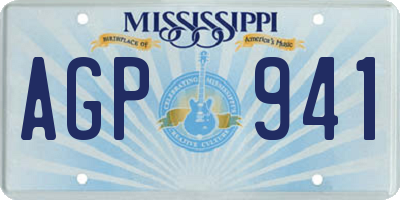 MS license plate AGP941