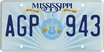 MS license plate AGP943