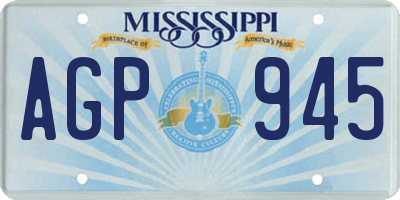 MS license plate AGP945