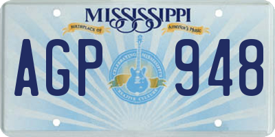 MS license plate AGP948