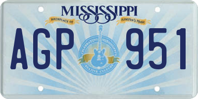 MS license plate AGP951