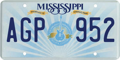 MS license plate AGP952