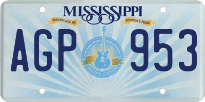MS license plate AGP953