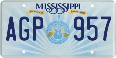 MS license plate AGP957