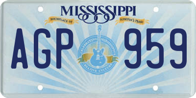 MS license plate AGP959