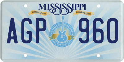MS license plate AGP960