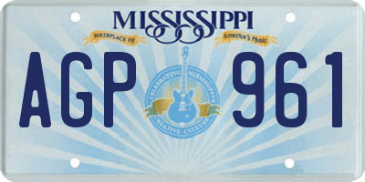 MS license plate AGP961