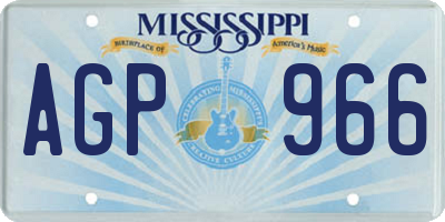 MS license plate AGP966