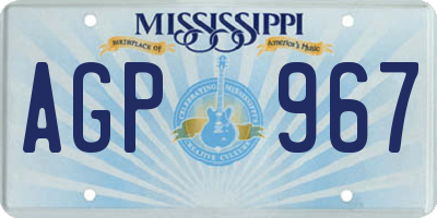MS license plate AGP967