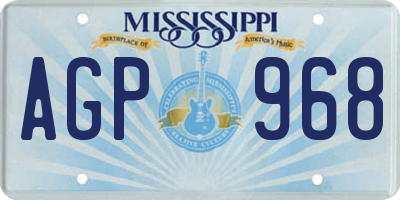 MS license plate AGP968