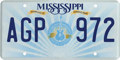 MS license plate AGP972