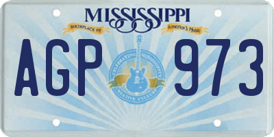 MS license plate AGP973
