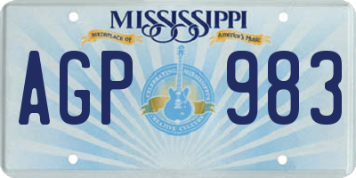 MS license plate AGP983