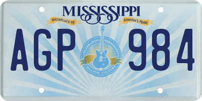 MS license plate AGP984