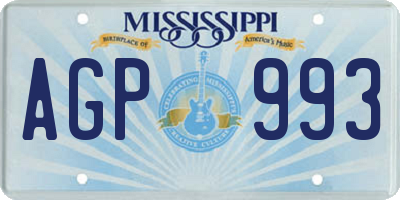 MS license plate AGP993