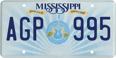 MS license plate AGP995