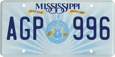 MS license plate AGP996