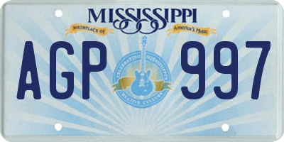 MS license plate AGP997