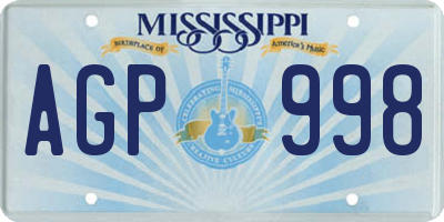 MS license plate AGP998