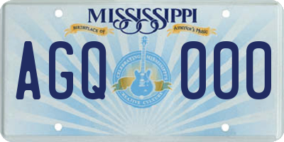 MS license plate AGQ000