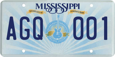 MS license plate AGQ001