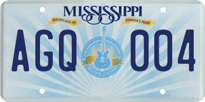 MS license plate AGQ004