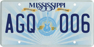 MS license plate AGQ006