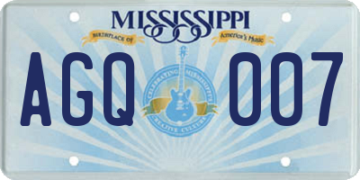 MS license plate AGQ007