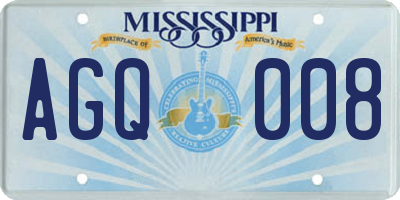 MS license plate AGQ008