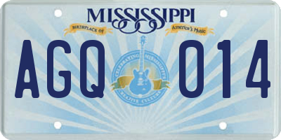 MS license plate AGQ014