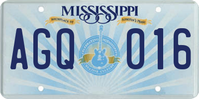 MS license plate AGQ016