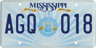 MS license plate AGQ018